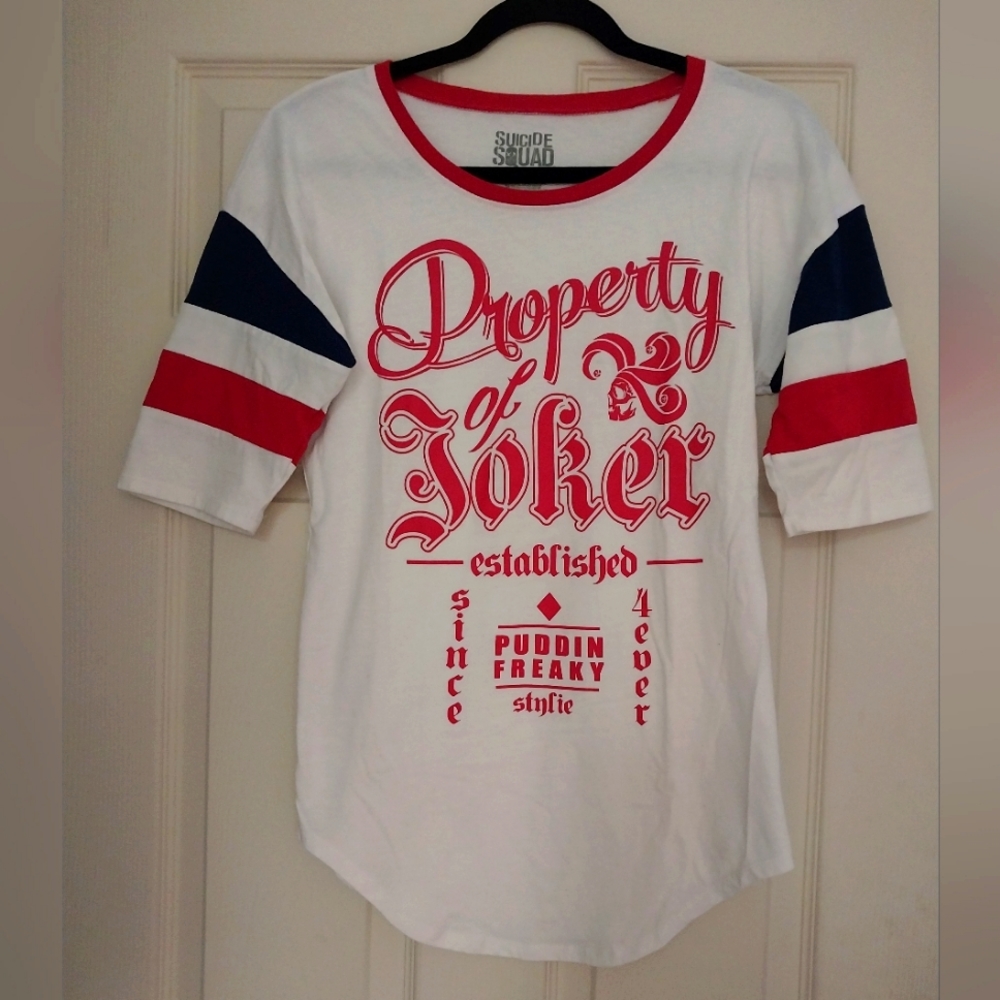 Official Suicide Squad Baseball Tee Sz L